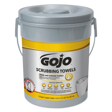 GOJO® Scrubbing Towels, Hand Cleaning, Silver-yellow, 10 1-2 X 12, 72-bucket, 6-carton freeshipping - TVN Wholesale